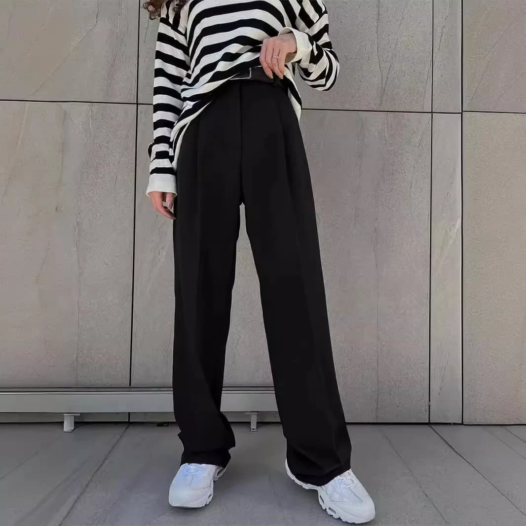 하이웨스트 와이드 일자핏 슬랙스 · 긴바지 · 하이웨스트 와이드팬츠 이미지 3