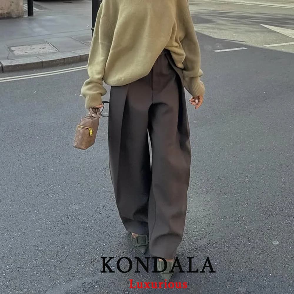 KONDALA 시크 플리츠 와이드팬츠 · 긴바지 · KONDALA 와이드팬츠 이미지 4