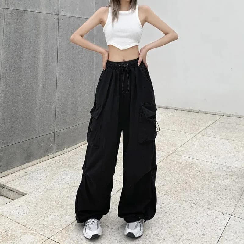 드레이프 와이드 일자 카고 팬츠 썸네일 5