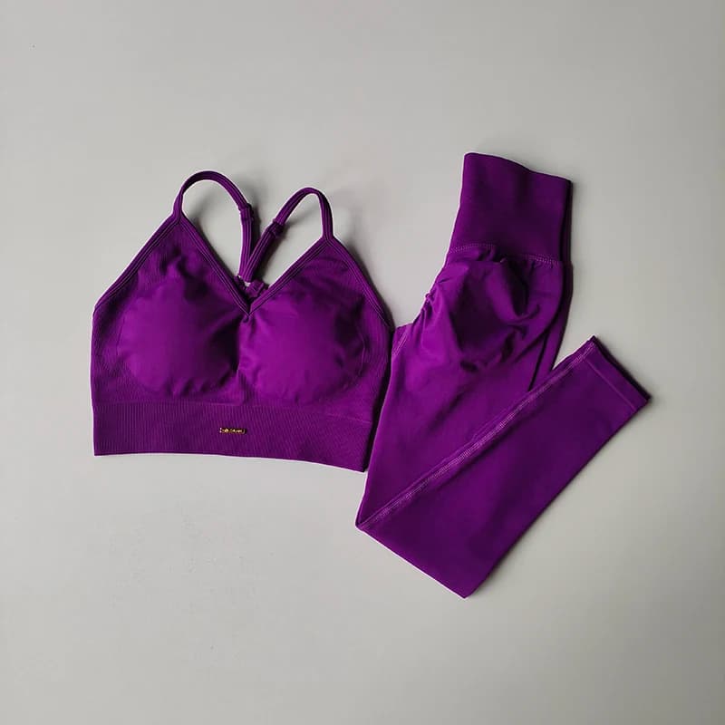 브이넥 브라 레깅스 요가 세트 · Sportswear · 요가세트 브라탑 이미지 4