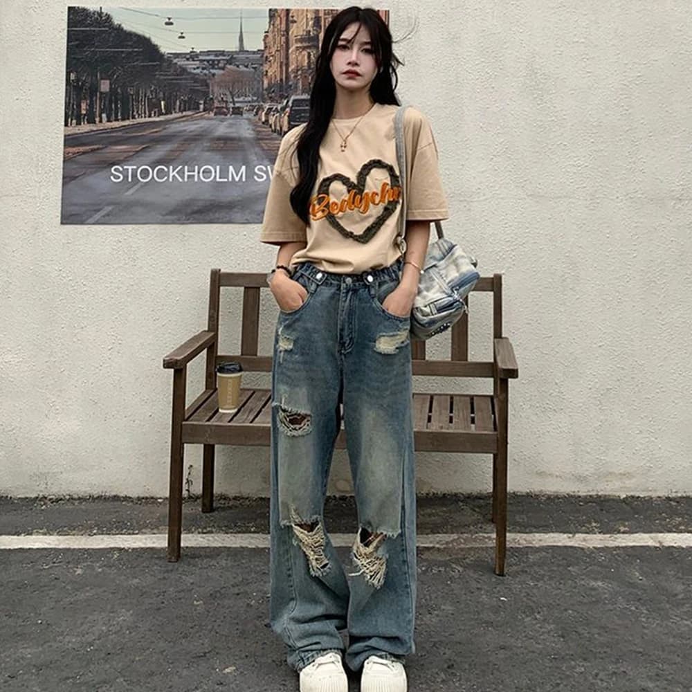 아메리칸 레트로 와이드 데님 팬츠 썸네일 5
