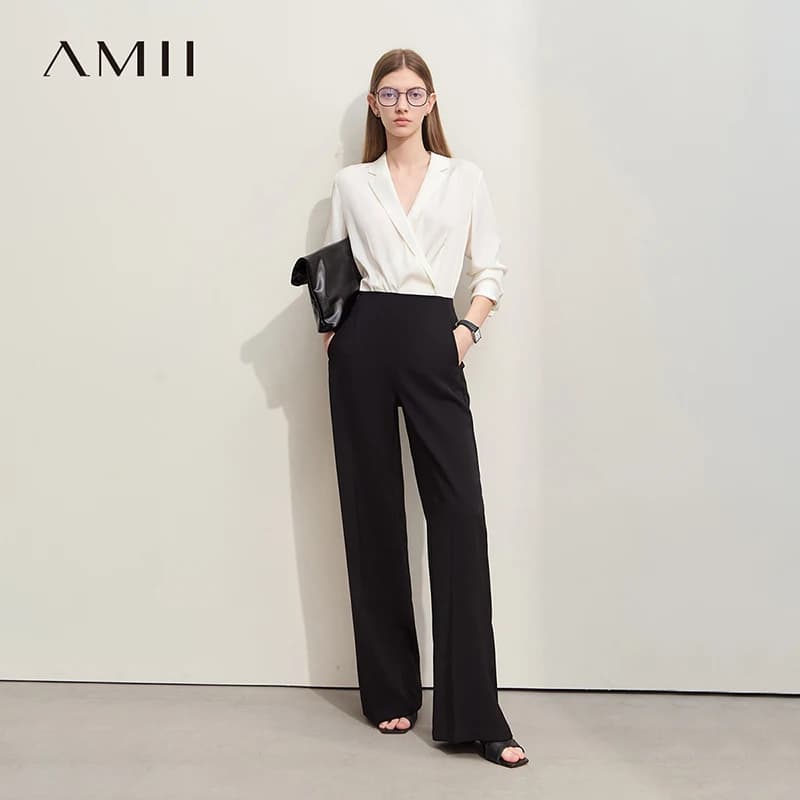 Amii 솔리드 여름 일자핏 팬츠 썸네일 5