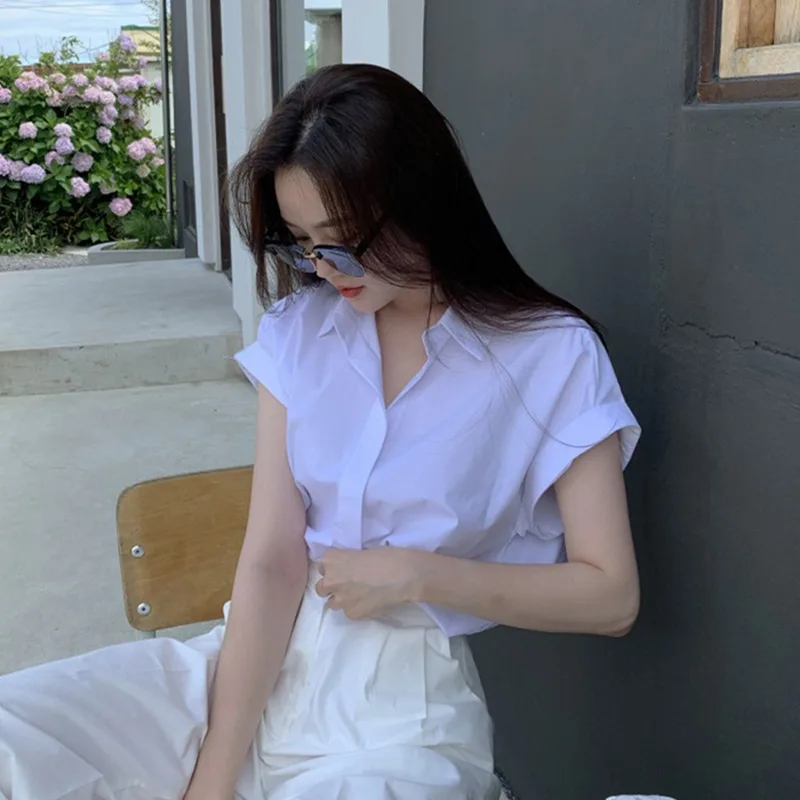 시크 루즈핏 반팔 카라 셔츠 썸네일 5