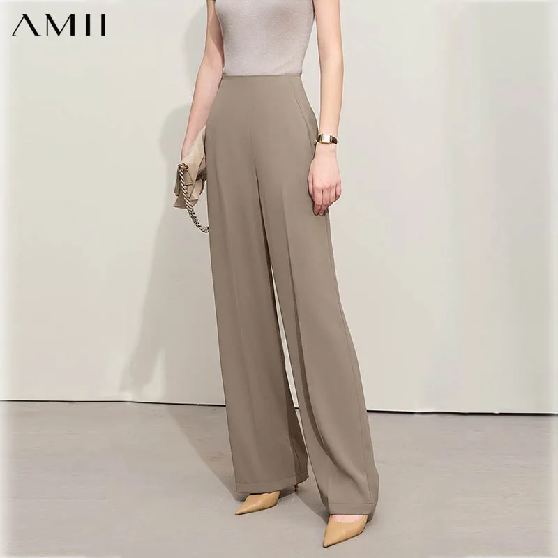 Amii 솔리드 여름 일자핏 팬츠 · 긴바지 · 일자팬츠 아미