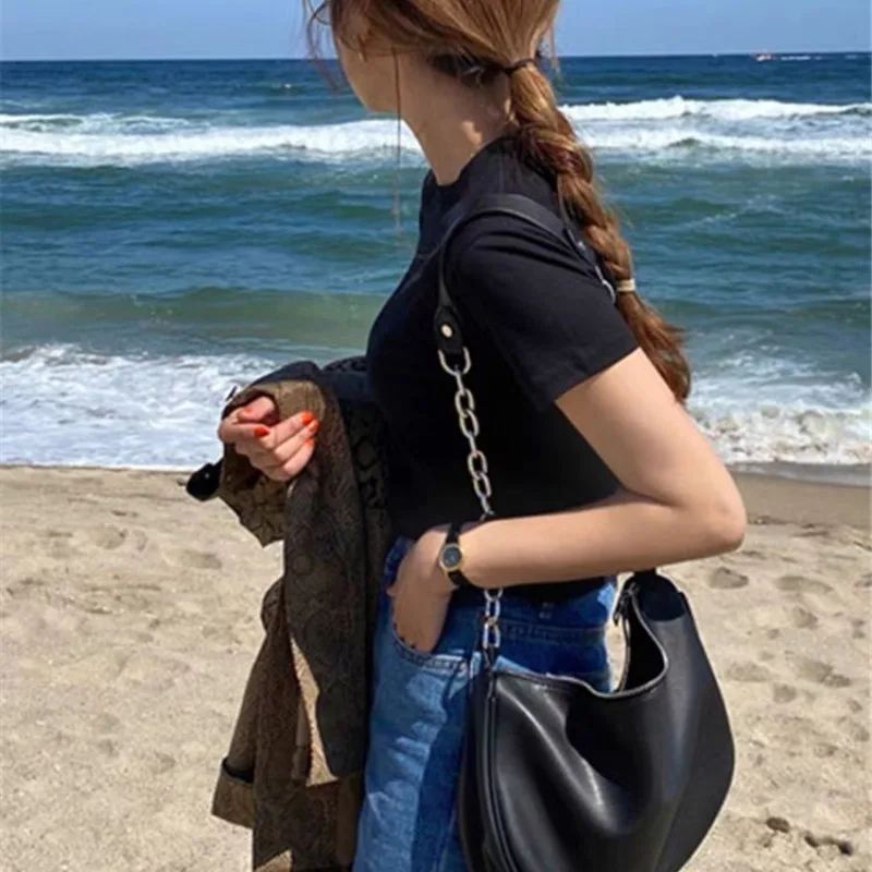 여름 슬림핏 무지 반팔티 · 탑 & 티셔츠 · 슬림핏 무지티 이미지 4