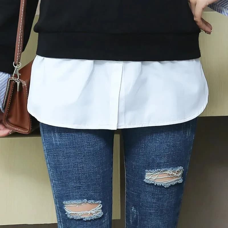 레이어드 블라우스 밑단 스커트 · 스커트 · 레이어드 가짜밑단 이미지 3