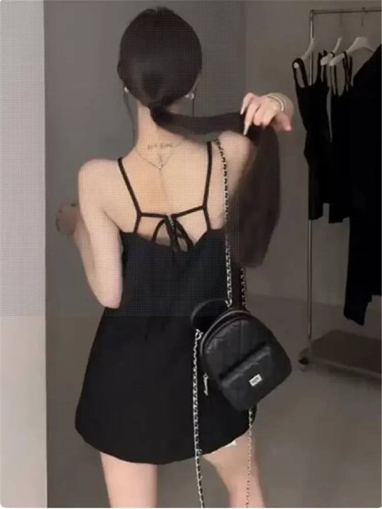 블랙 민소매 레이스 투피스 세트 썸네일 6