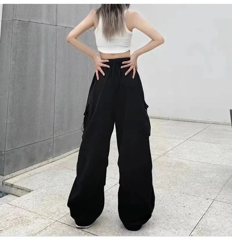 드레이프 와이드 일자 카고 팬츠 썸네일 6