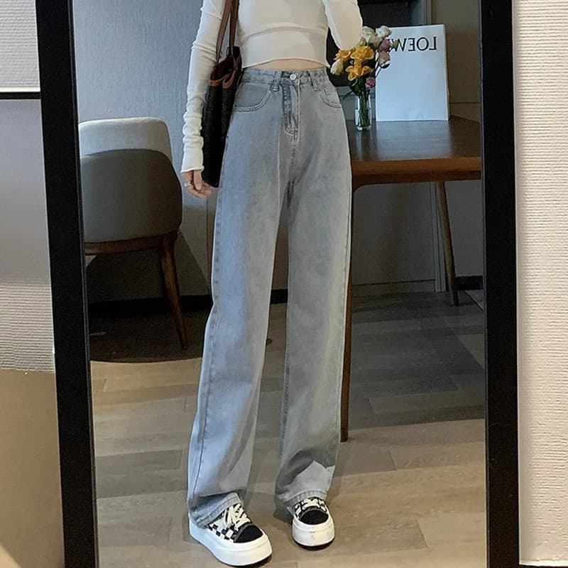 빈티지 컬러 와이드 데님 팬츠 썸네일 6