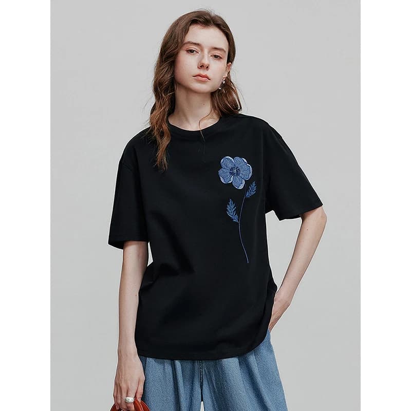 TOYOUTH 블루 플라워 그래픽 반팔티 루즈핏 · 탑 & 티셔츠 · TOYOUTH 반팔티 이미지 2