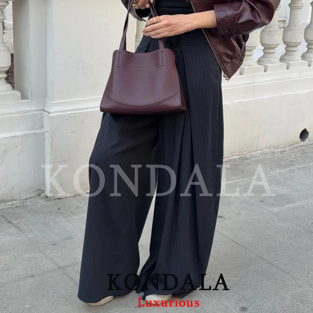 KONDALA 시크 플리츠 와이드팬츠 썸네일 6