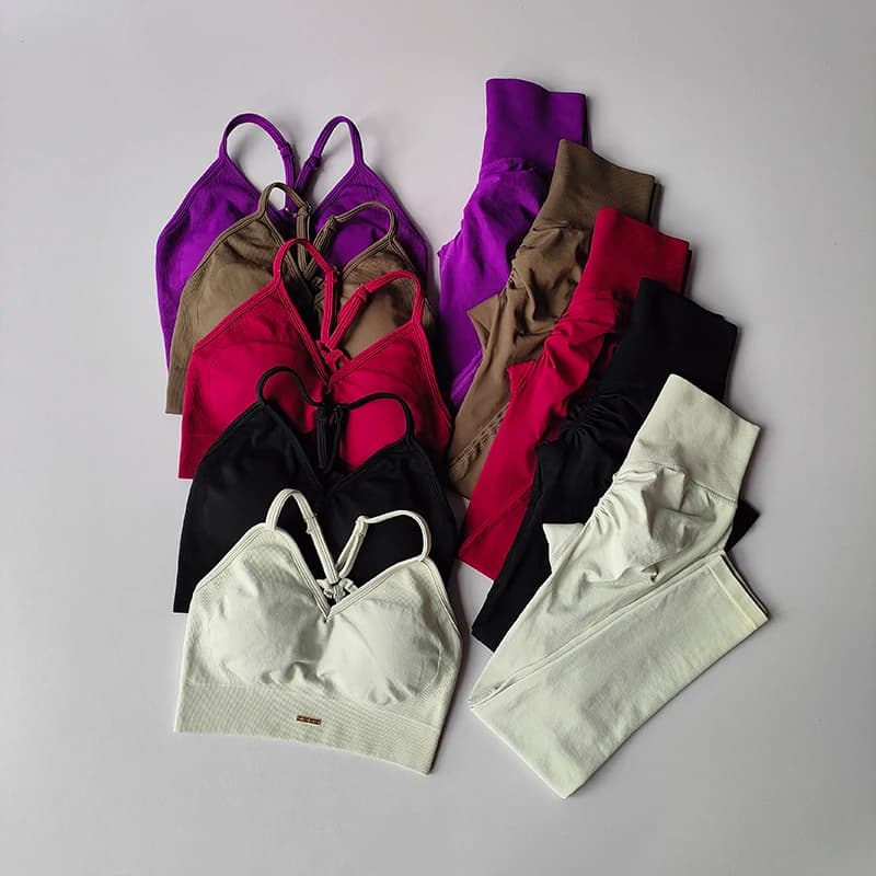 브이넥 브라 레깅스 요가 세트 · Sportswear · 요가세트 브라탑
