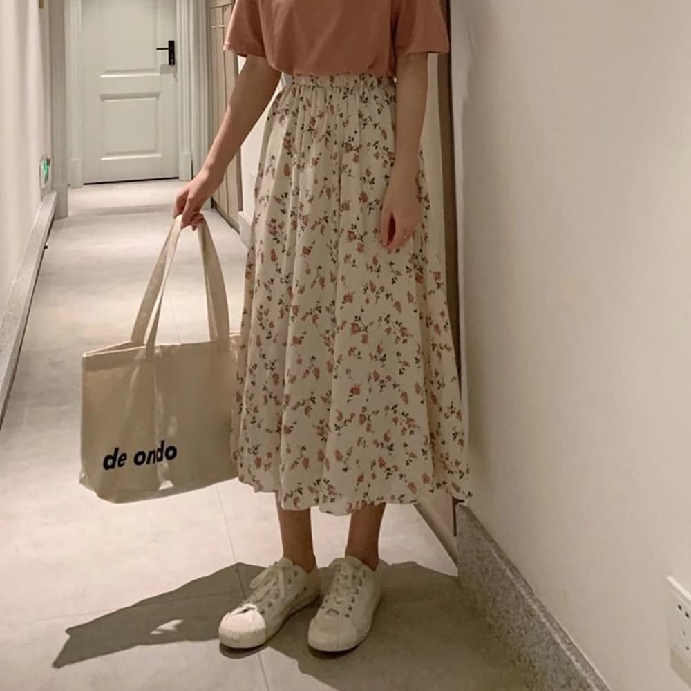 산뜻한 잔꽃 플라워 롱스커트 · 스커트 · 롱스커트 플라워스커트 이미지 3
