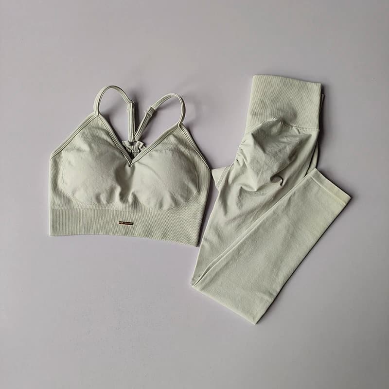 브이넥 브라 레깅스 요가 세트 썸네일 6