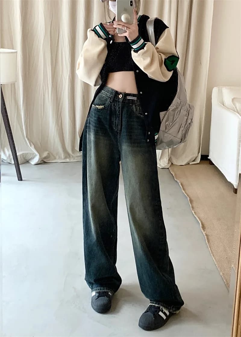빈티지 루즈 와이드 데님 팬츠 썸네일 6