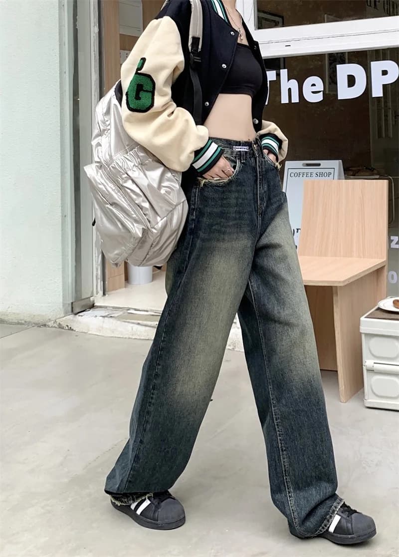 빈티지 루즈 와이드 데님 팬츠 썸네일 5