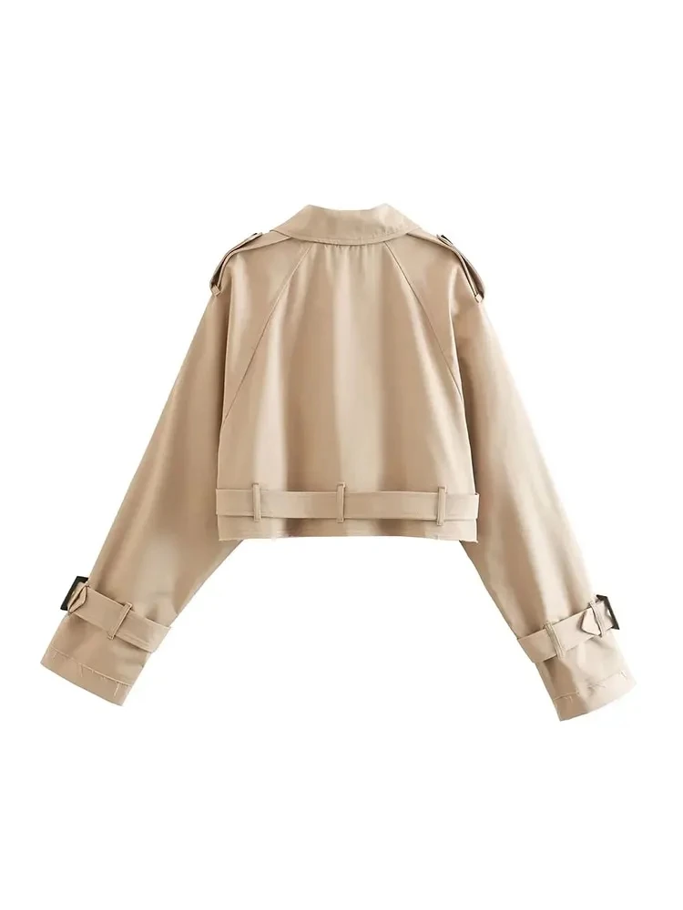 벨트 크롭 트렌치 봄 자켓 · Coats & Jackets · 벨트자켓 크롭자켓 이미지 4