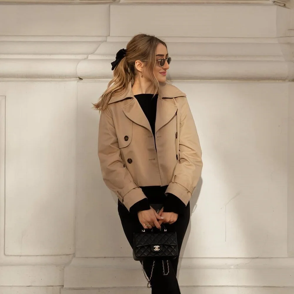 빈티지 크롭 더블 트렌치 자켓 · Coats & Jackets · 크롭자켓 트렌치자켓 이미지 2