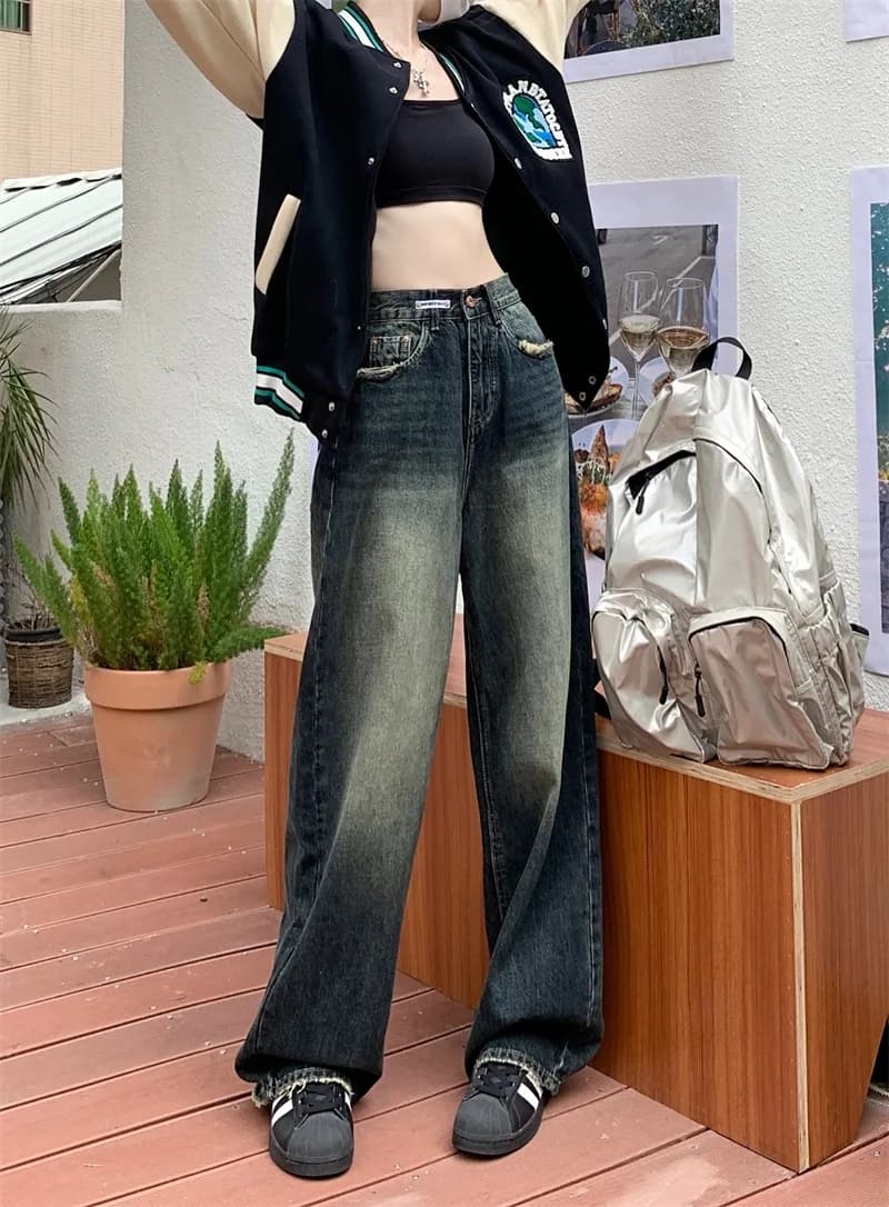 빈티지 루즈 와이드 데님 팬츠 · 청바지(신품) · 와이드팬츠 빈티지데님 이미지 4