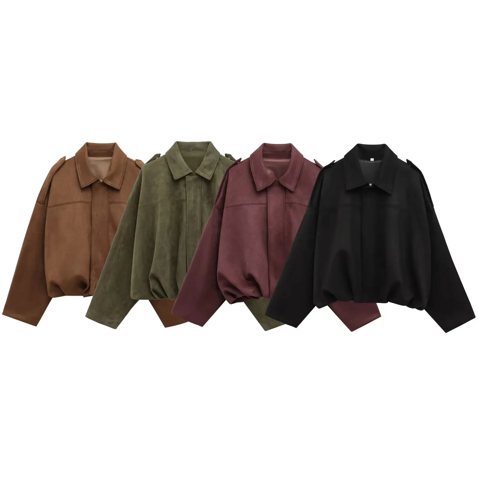 스웨이드 텍스처 루즈핏 집업 자켓 · Coats & Jackets · 스웨이드자켓 루즈핏 이미지 2