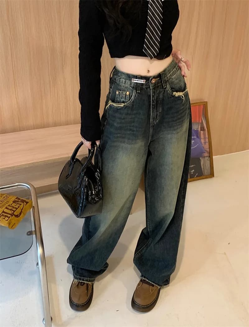 빈티지 루즈 와이드 데님 팬츠 이미지 2