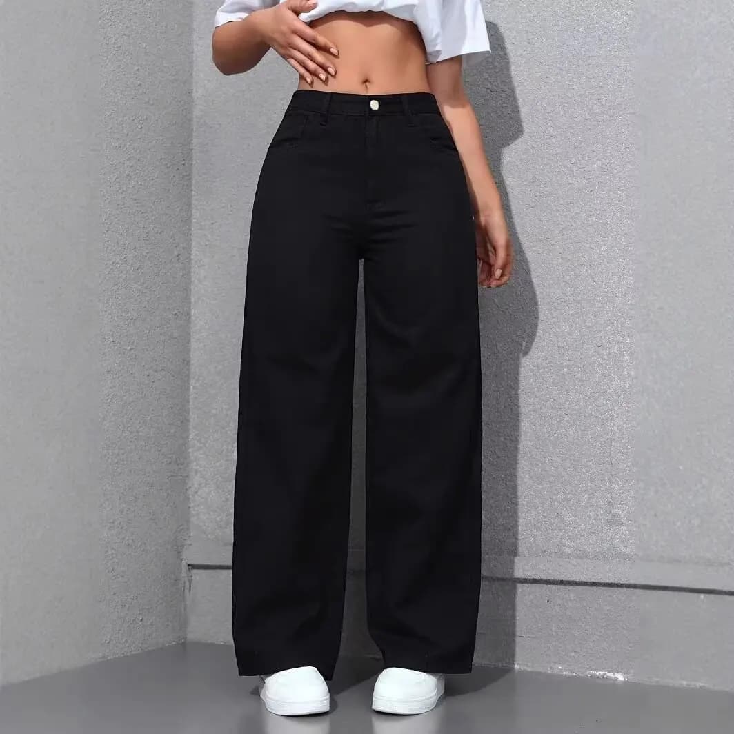 블루 워시드 루즈 와이드 데님 팬츠 · 청바지(신품) · 와이드팬츠 블루데님 이미지 4