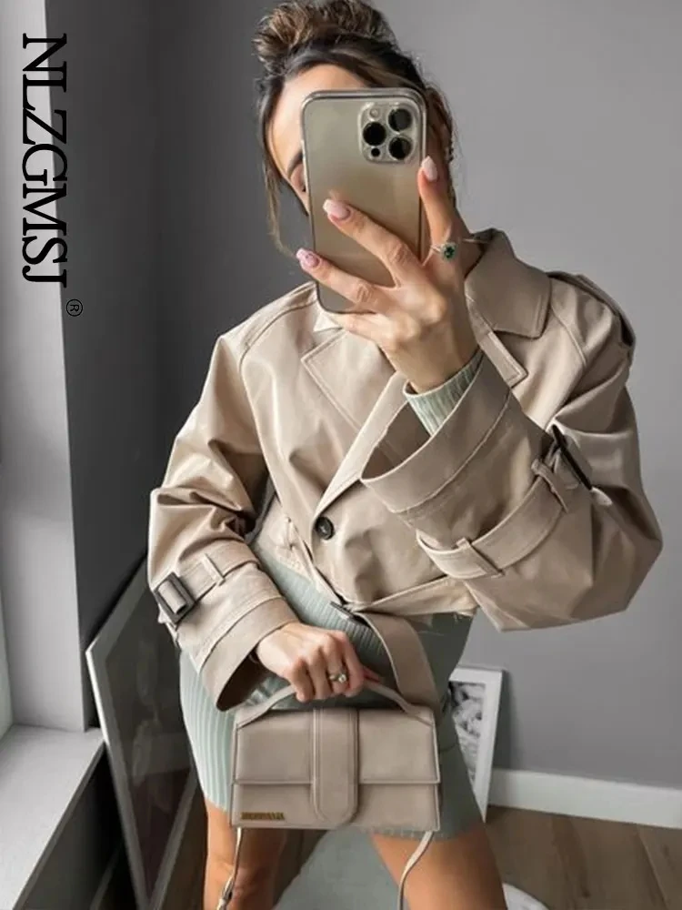 벨트 크롭 트렌치 봄 자켓 · Coats & Jackets · 벨트자켓 크롭자켓 이미지 2