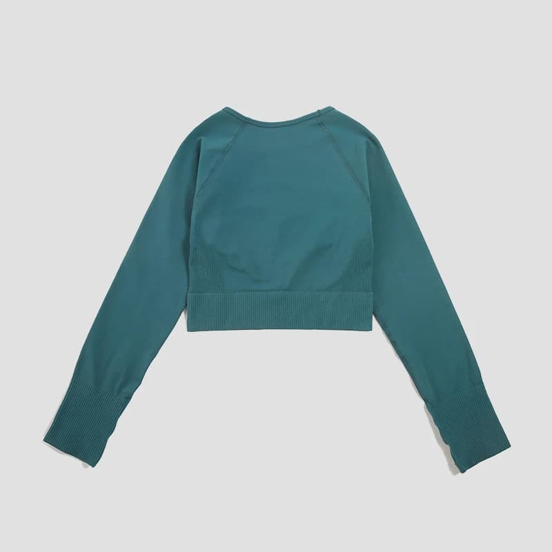 엄지홀 심리스 긴팔 크롭 운동 탑 · Sportswear · 크롭탑 요가복 이미지 4