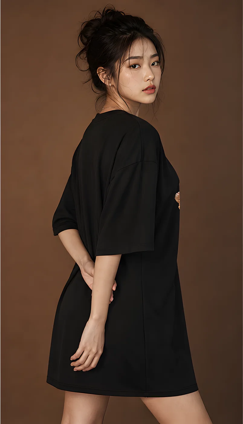캐릭터 그래픽 오버핏 반팔 티셔츠 원피스 · 원피스 · 티셔츠원피스 오버핏 이미지 2