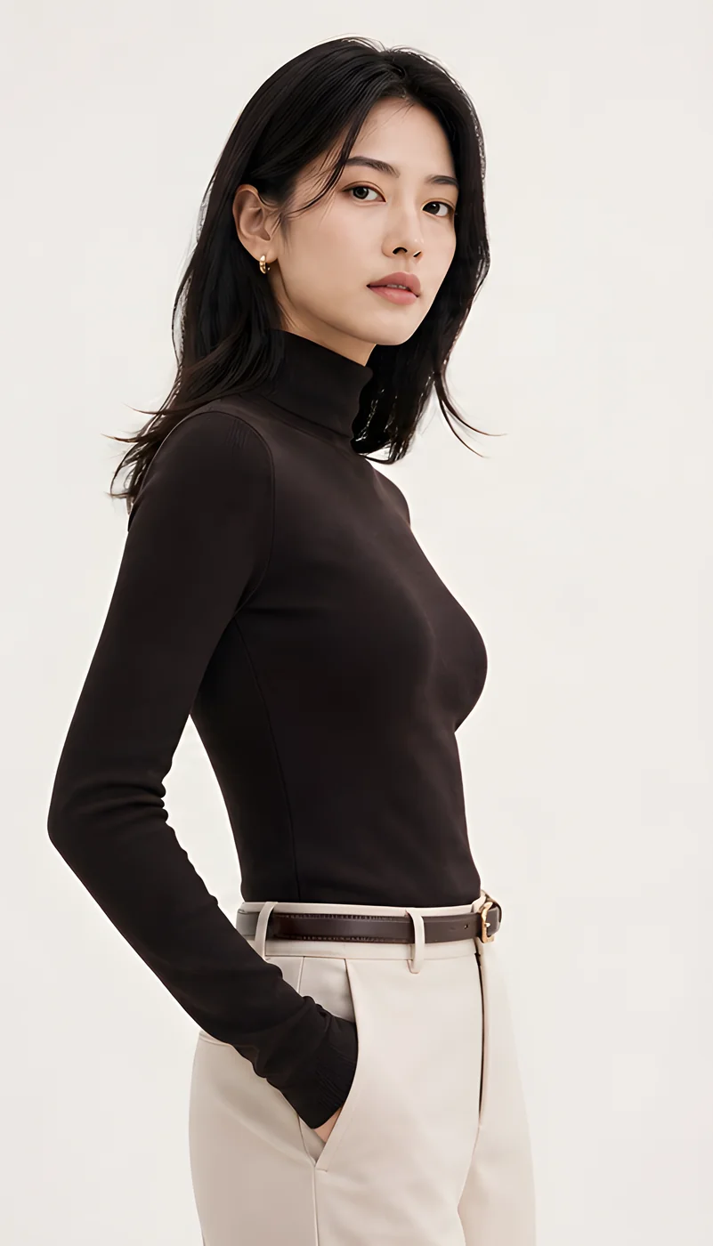 FSLE 비엘라 울 워셔블 목폴라 긴팔티 · 스웨터 및 점퍼 · FSLE 목폴라 이미지 2